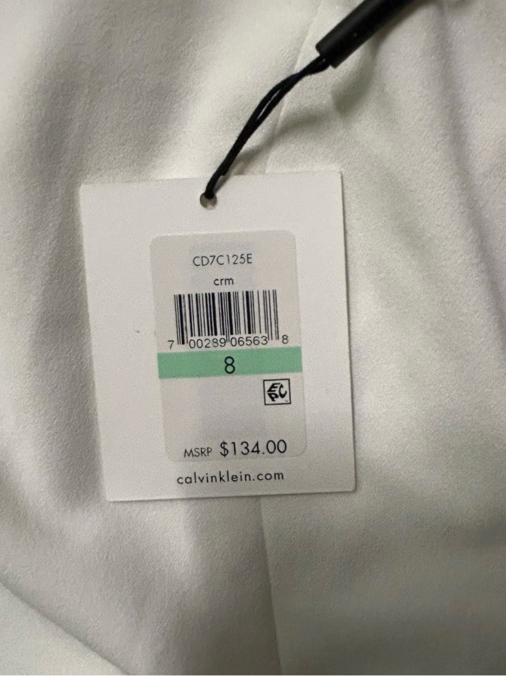 NWT Calvin Klein Formal White Tank Top Dress Size 8 - Picture 5 of 6